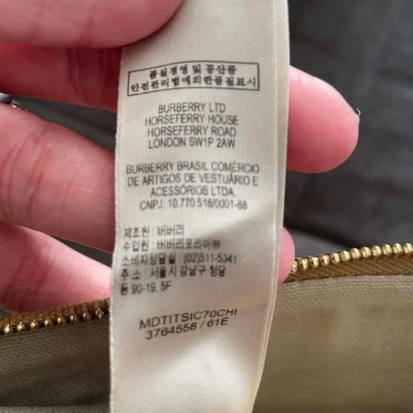 Burberry Beige and Yellow Canvas Checkered Women's Wristlet - Picture 4 of 5